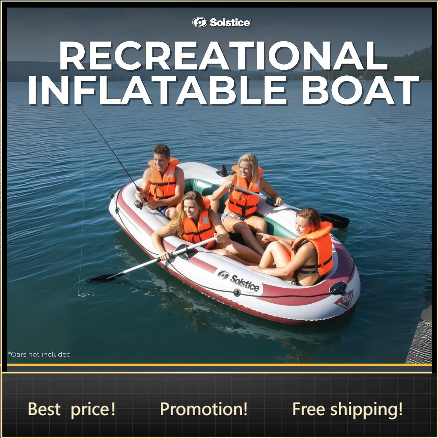 Fishing Rod Boat - BestsellerSolstice Voyager 4-Person Inflatable Fishing Boat