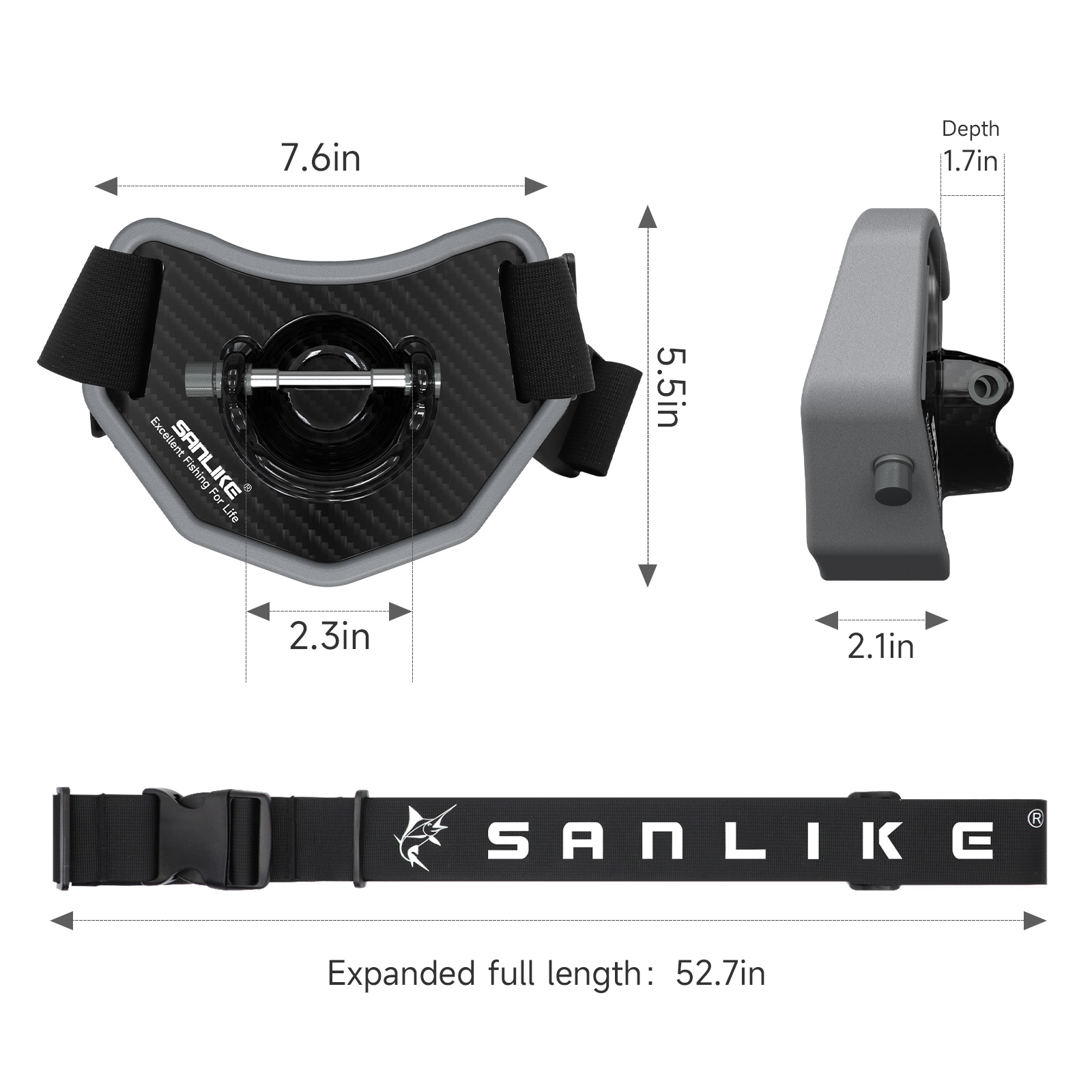 SANLIKE Fishing Fighting Belt  - Fishing Rod Carbon Fiber recension och pris