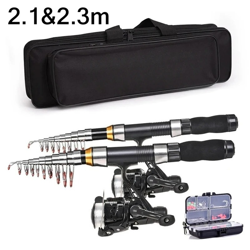 BRAVMAK 2.1/ 2.3 mTelescopic F - Fishing Rod Combo recension och pris